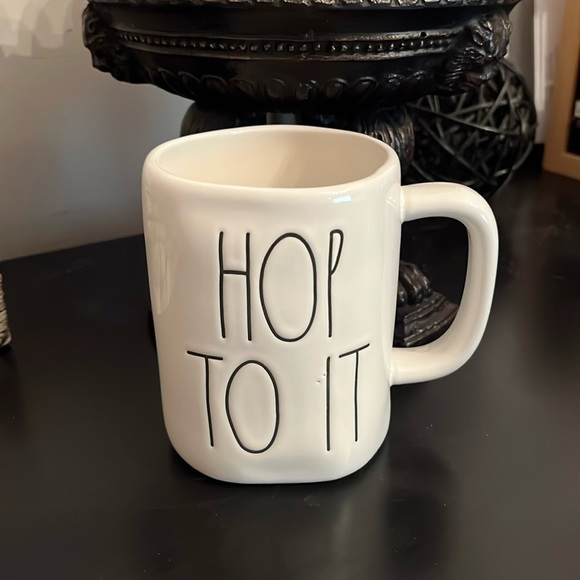 NEW Rae Dunn HOP TO IT Large White Mug - Picture 2 of 6